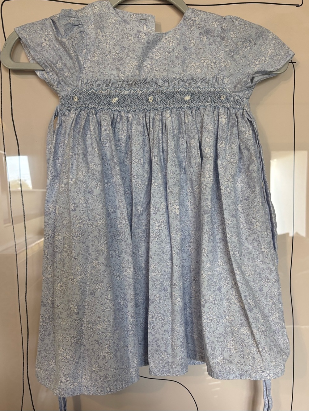 Edgehill collection Classic Smocked Light Blue Floral Girls' Dress